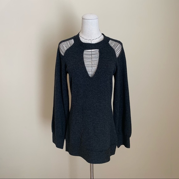 Mike Gonzalez Ella Sweater with Chain Cutouts Cashmere Wool Blend - Picture 2 of 13